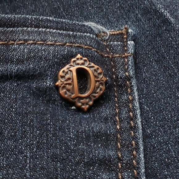 Democracy Jeans Women's Skinny Dark Wash Tapered Ankle Ab Solutions Band 12 - Picture 5 of 6